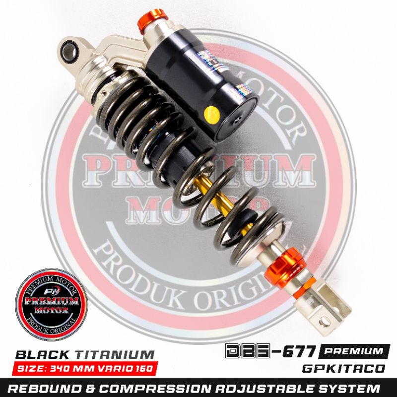 shock DBS 677 GP KITACO Vario 160 Vario 150 Vario 125 UK 340 shockbreaker belakang tabung atas fungs