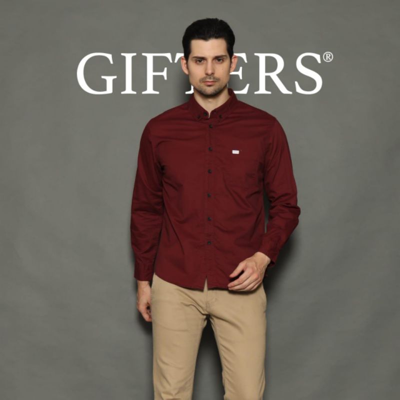 Kemeja polos cowok lengan panjang slimfit / kemeja cowok polos panjang / baju kemeja pria polos