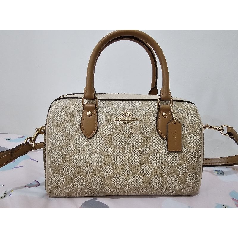 Tas Bag Coach Medium Rowan Satchel Two Tone
