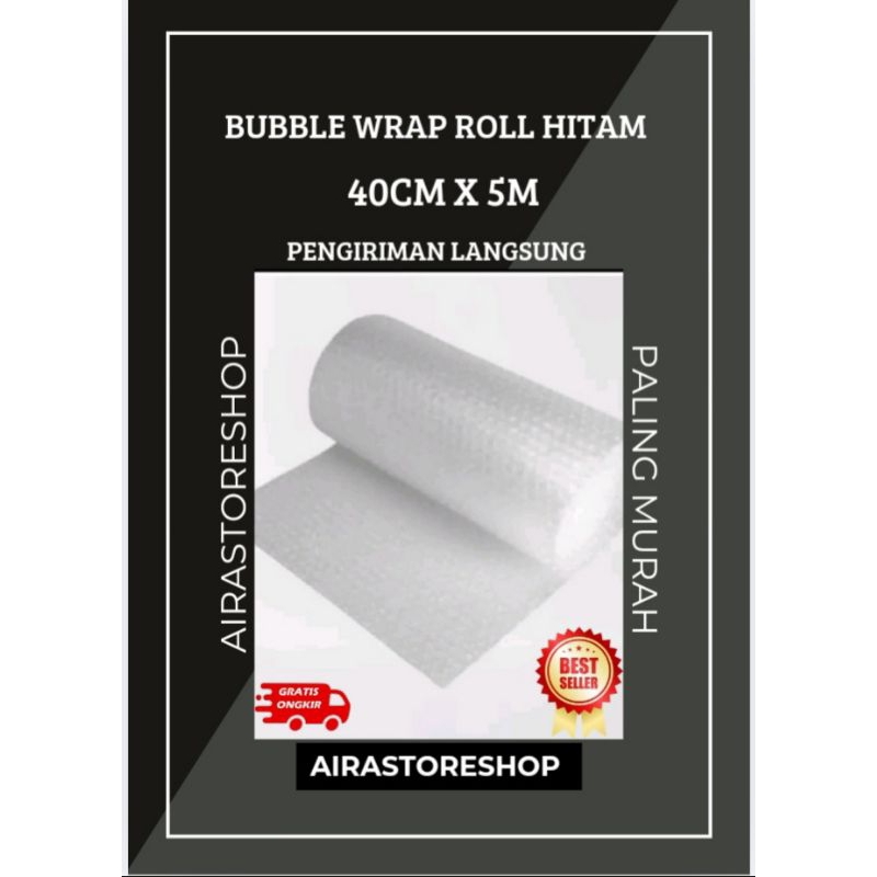 

Promo bubble wrap murah meteran 40cmx10m hitam dan bening Tebal paling murah