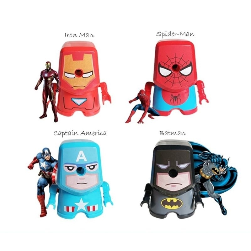 

Rautan putar superhero serutan pensil