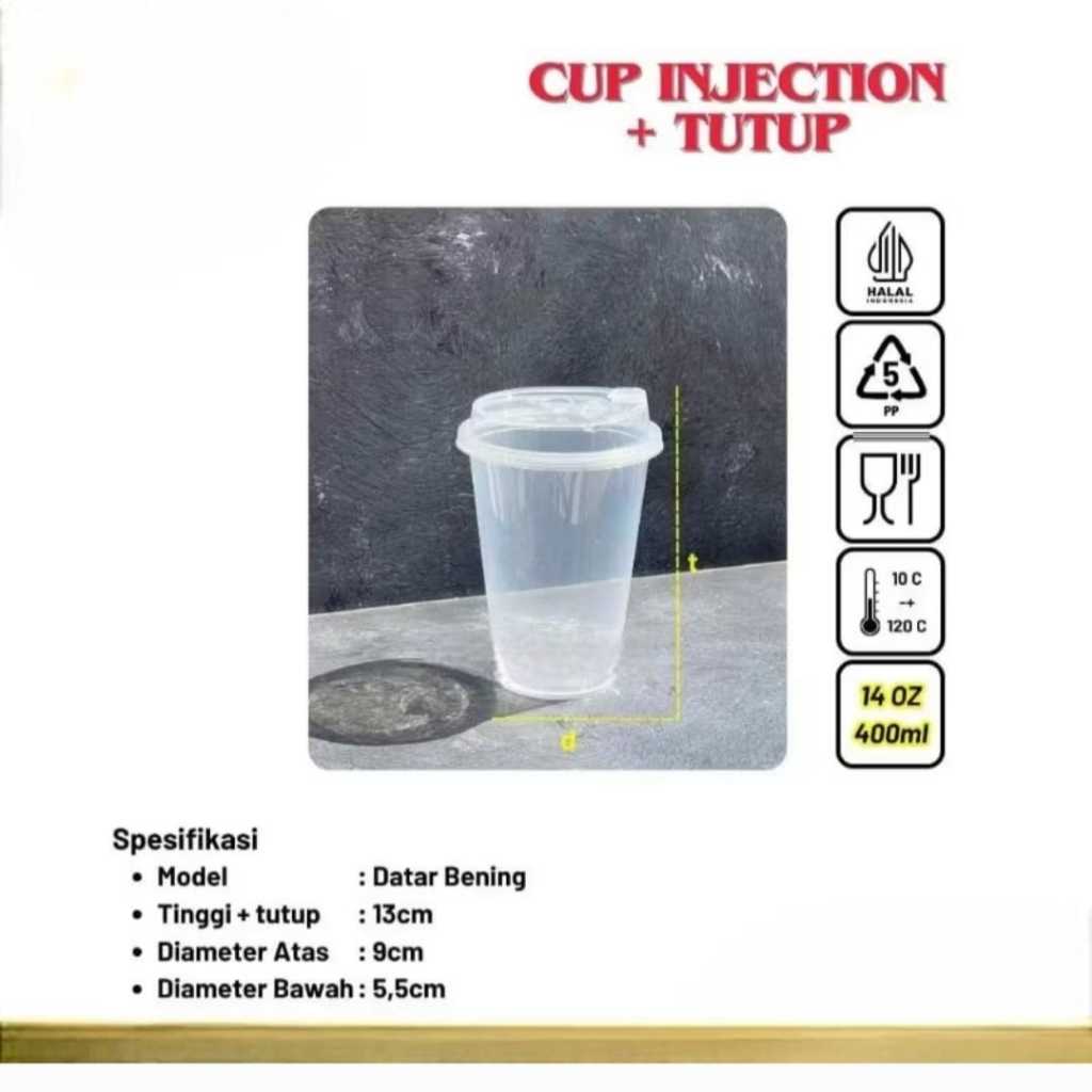 

Ukf5Pc6F4H (Kuliner.Kita) Gelas Injection/ Thinwall Cup Bening Transparan + Tutup / Cup Injection