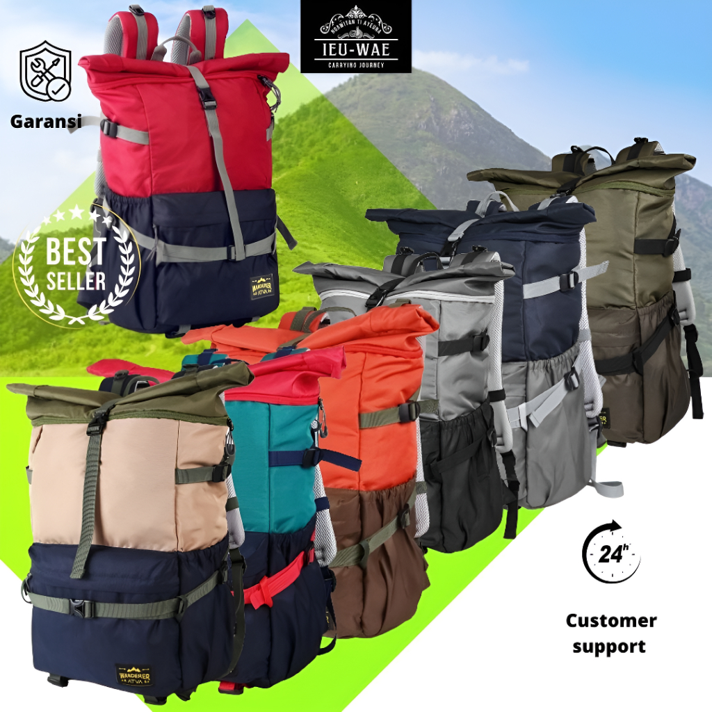 Tas Ransel Travel Bag Backpack Gunung Punggung Gendong Gulung Rolltop Laptop 16 Inch Pria Wanita Ori