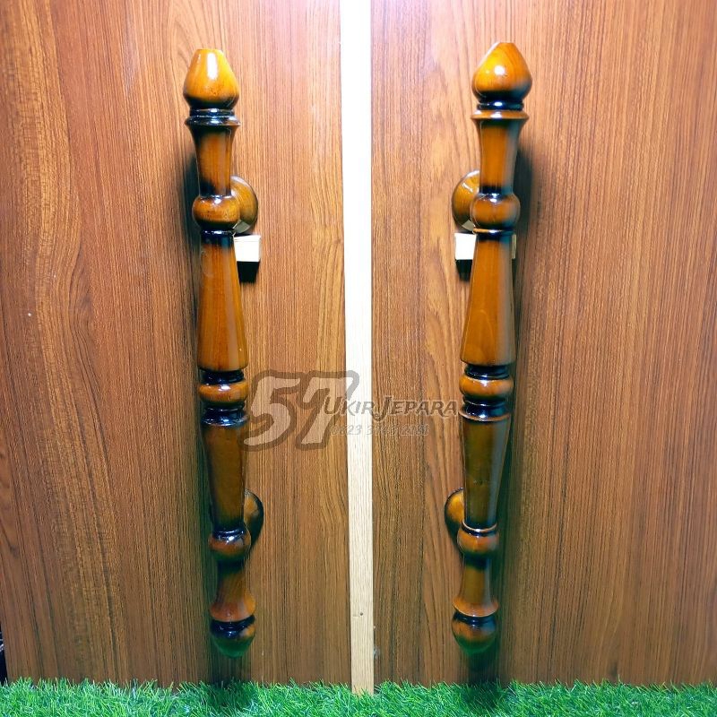 Handle Gagang Tarikan Pintu Rumah/ Kupu Tarung Bahan Kayu Jati Model Bundar Simpel Minimalis Murah (