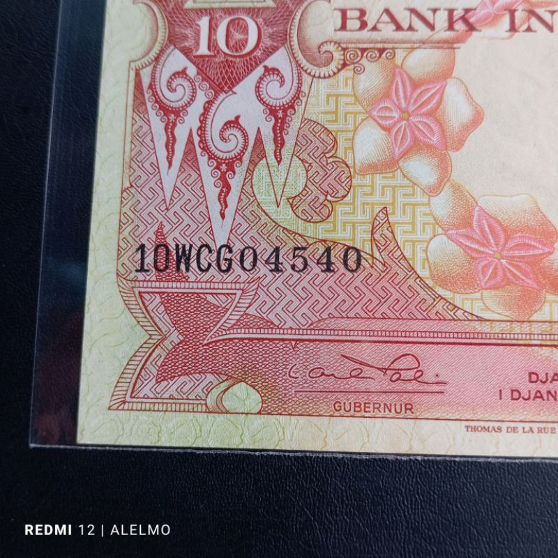 seri radar uang kertas kuno 10 seri bunga tahun 1959