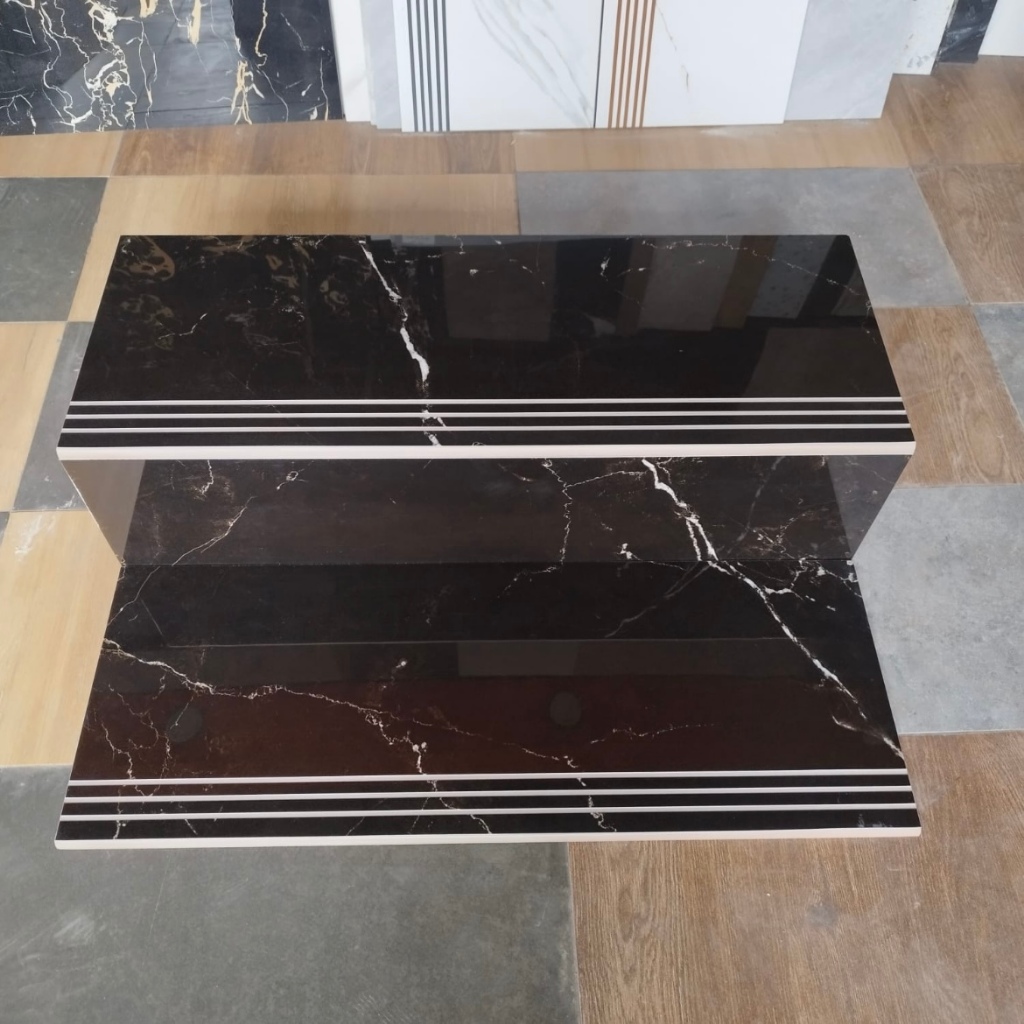 Granit tangga hitam corak 30x80 + 20x80 glosyy