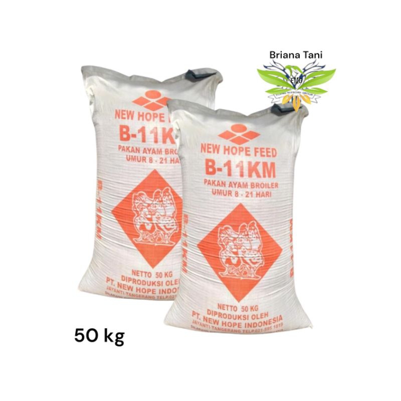 ￼Karungan Pur B-11K 50kg Pakan Ayam Pedaging Broiler 1-21 Hari New Hope Indonesia