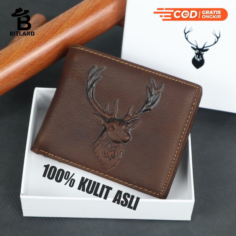 BITLAND Dompet Lipat Kulit Asli Logo Rusa 3D | Dompet Pria-7017-5