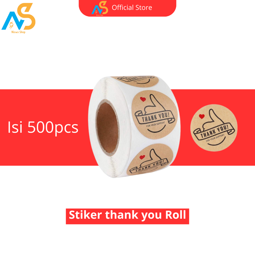 

Stiker Thank You isi 500 pcs