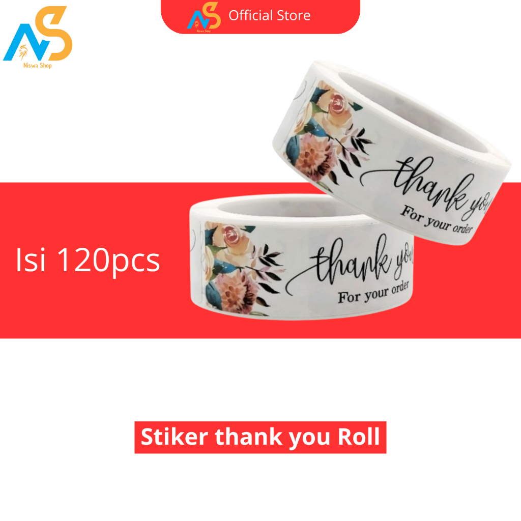 

Stiker Thank You Panjang Isi 120 pcs - Stiker Label Kemasan Termurah COD !!!