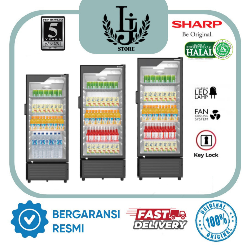 Showcase Cooler Sharp SCH170FS / SCH210FS / SCH250FS Kulkas Lemari Display Cooler Sharp