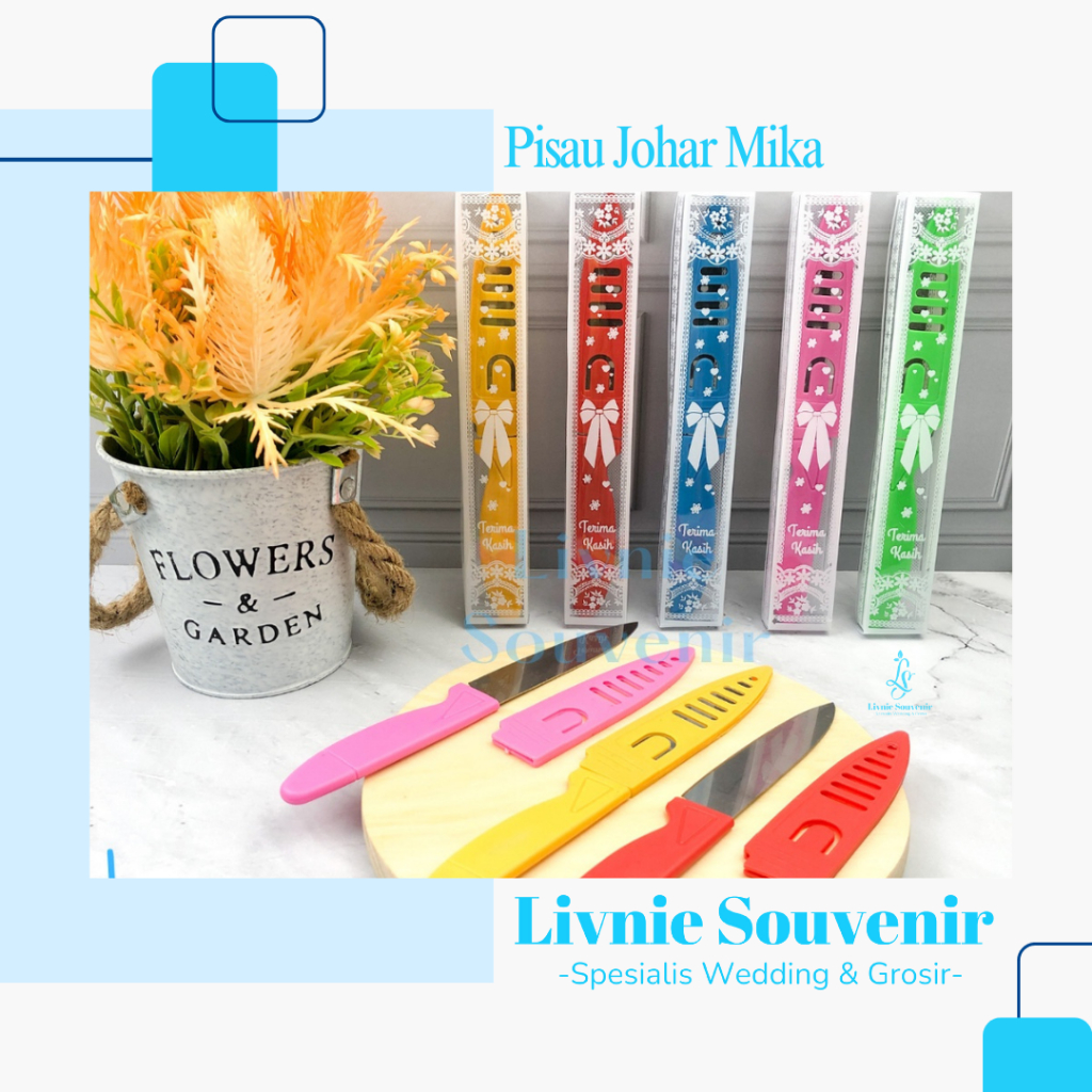 

Souvenir Pisau Warna Johar Kemas Mika Motif
