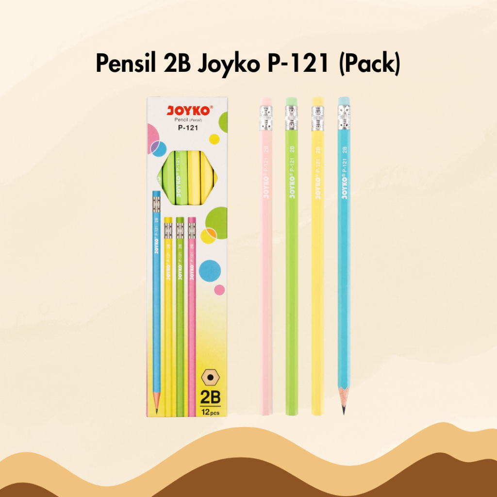 

Pensil 2B Joyko P-121 1 Pack Isi 12 Pencil Hexagonal