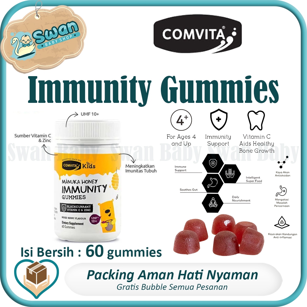 

Comvita Kids Manuka Honey Immunity Gummies with UMF 10+ Vitamin Anak