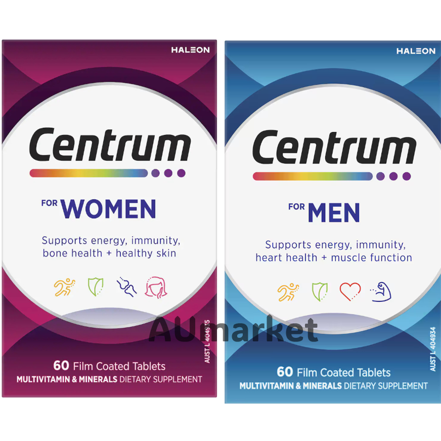 Centrum Women Men Daily Multivitamin Supplements 60 Pack