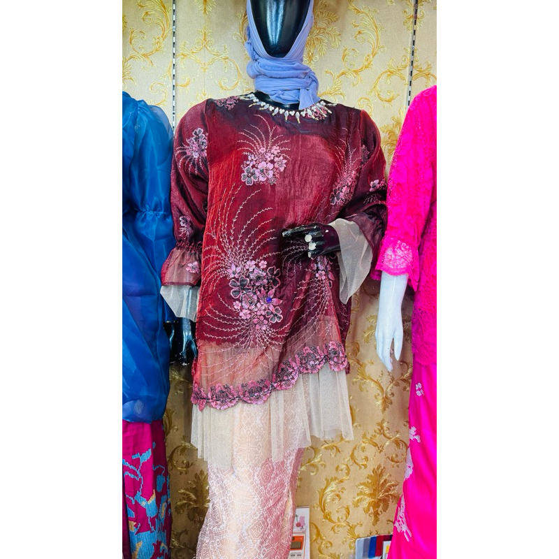 baju bodo organza bordir payet khas bugis makassar