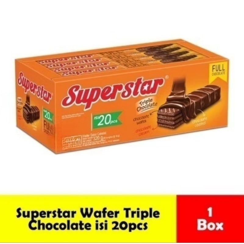 

Superstar Wafer Triple Chocolate 1box =20pc