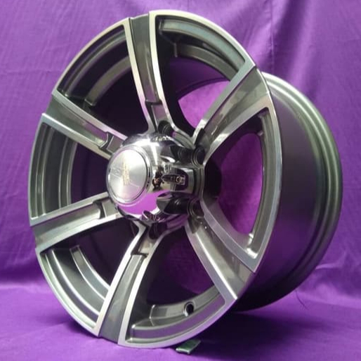 Velg Mobil Ring 15 HSR KEELER R15 LEBAR 8 LOBANG BAUT 6 ET15 GREY POLISH