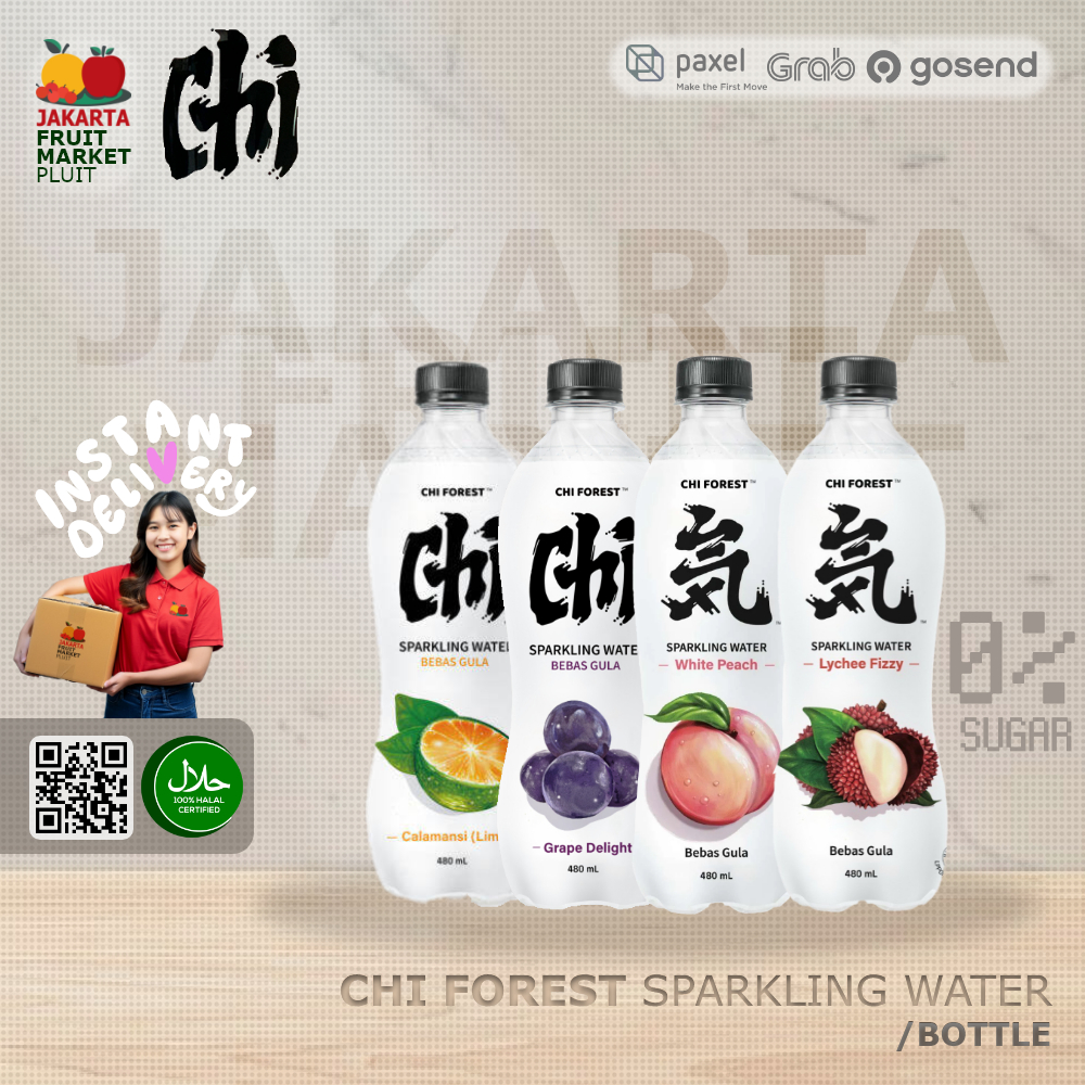 

(MINUMAN) CHI FOREST SPARKLING WATER ALL CALAMANSI Lime / Grape Delight / White Peach / Lychee Fizzy