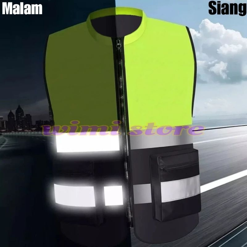 Rompi Reflective Strip putih pemantul cahaya / Rompi Proyek / Rompi Malam / Rompi 3m / Rompi Kerja  