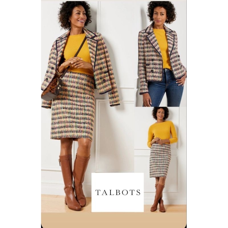 tablots 1 set blazer & skirt tweed bagus ori