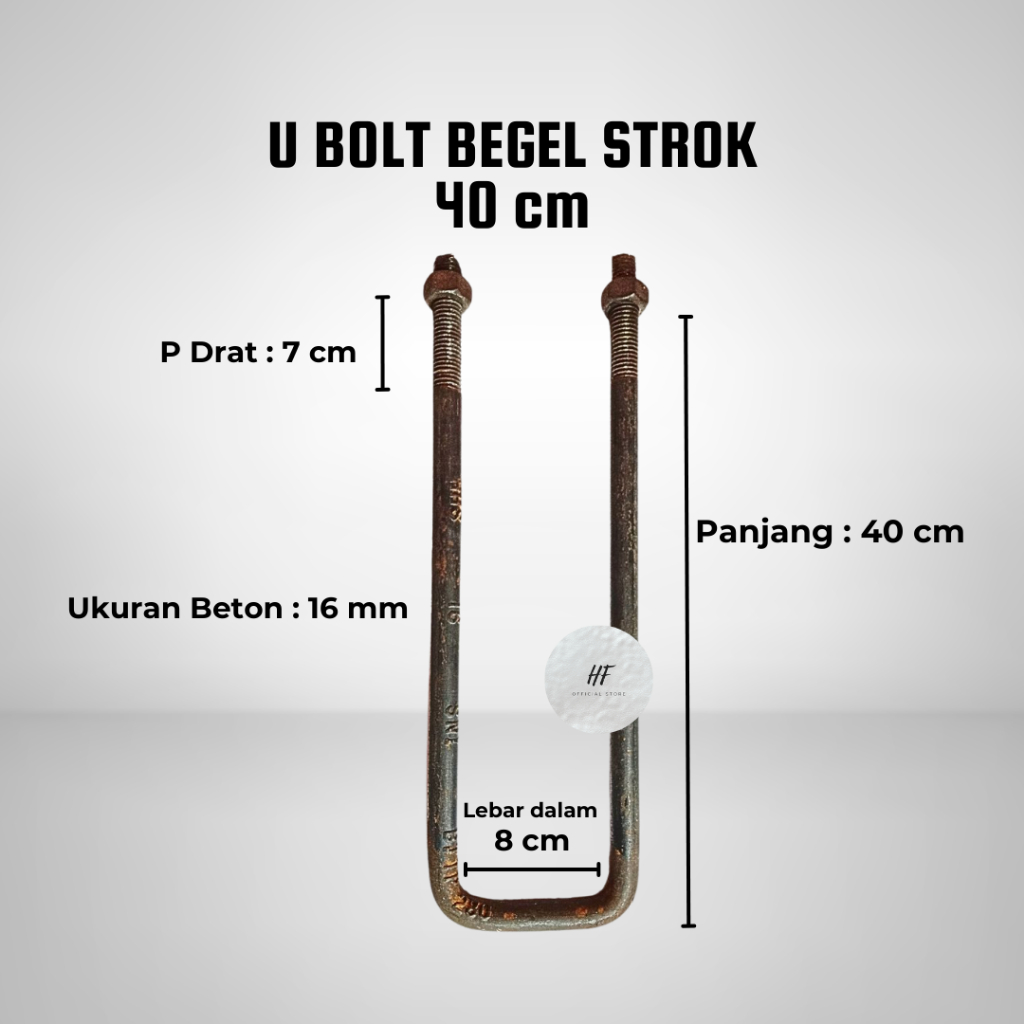 U Bolt Begel Kawel Bak Pengunci Sasis Truk 40x8