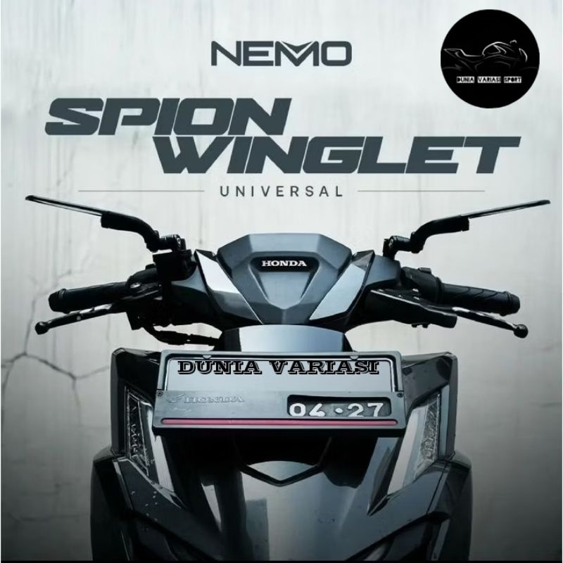 Spion Winglet Model Rizoma Cnc Merk Gma Nemo Kaca Cembung Universal Semua Motor Honda vario scoopy b