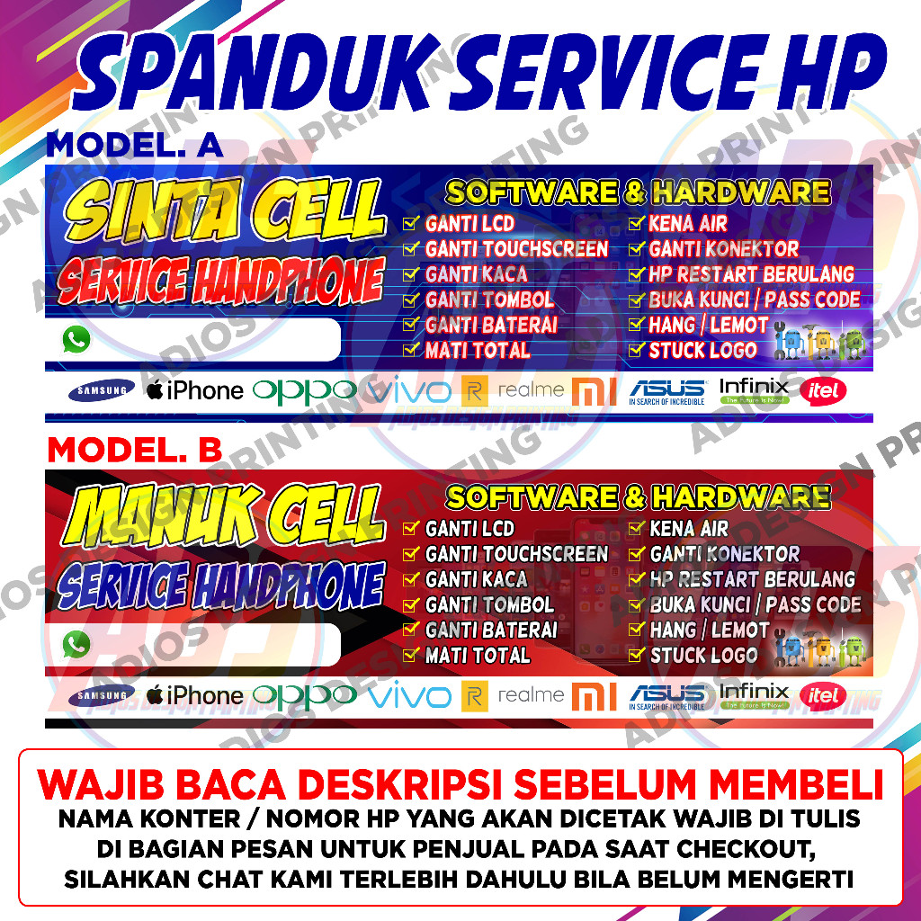 Cetak Spanduk Banner service hp banner konter