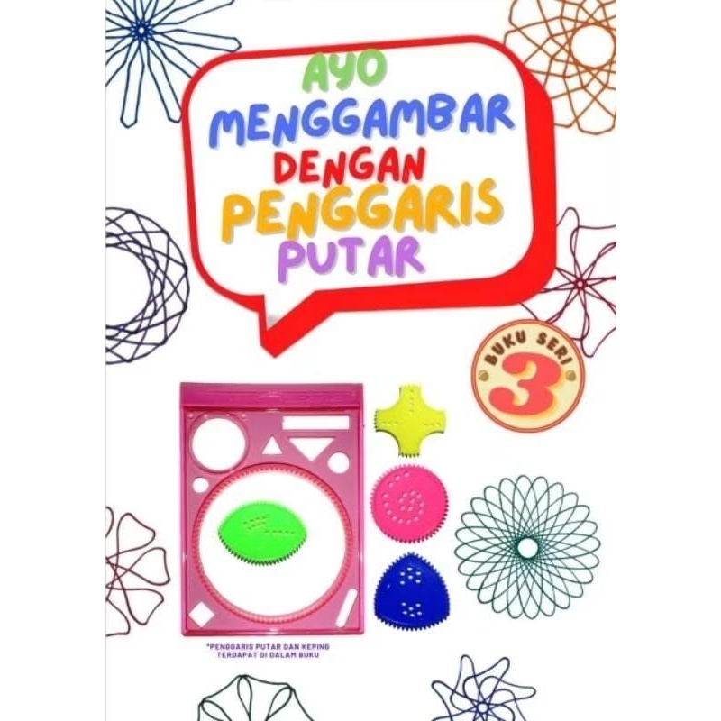 

Penggaris Putar. Seri 3 & Buku Panduan. Alat Gambar anak PAUD TK SD. serupa Spirograph
