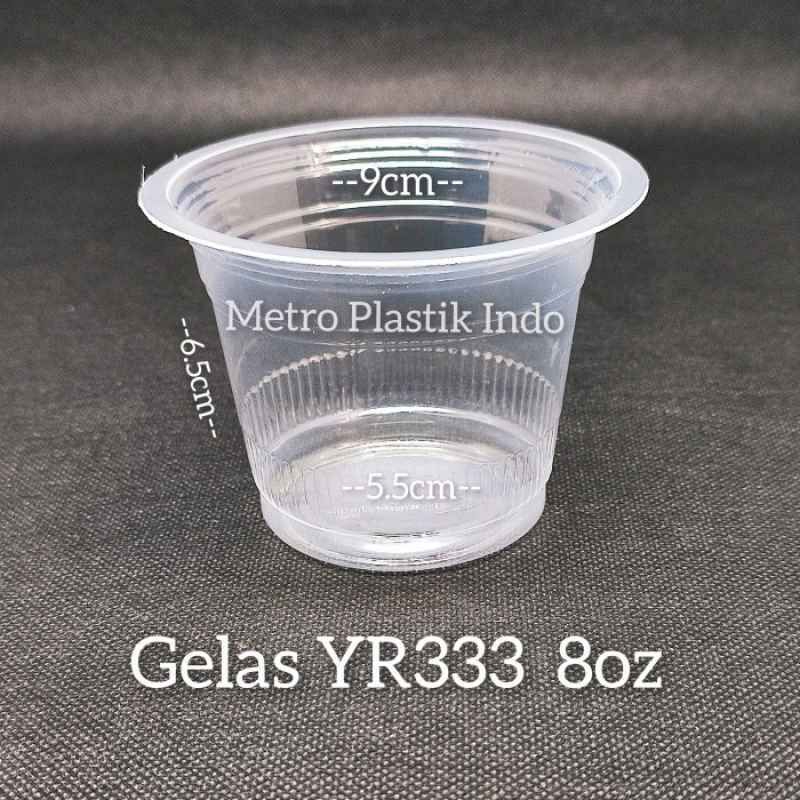 Gelas Plastik Bening 8oz | Cup Plastik Minuman 8 oz @50pcs