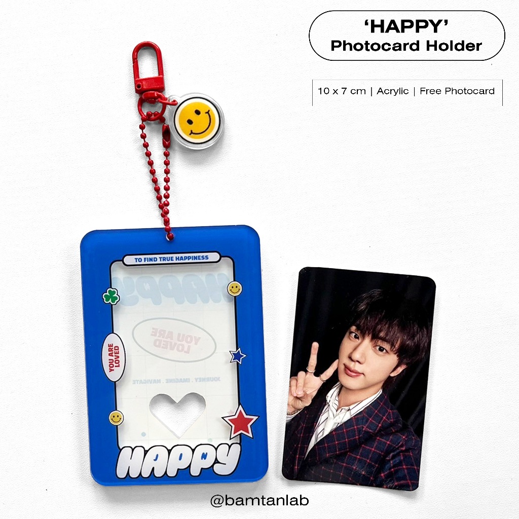 [PRE-ORDER] Jin 'HAPPY'’ Photocard Holder (designed by @bamtanlab) | Poca Holder Acrylic BTS | Frame