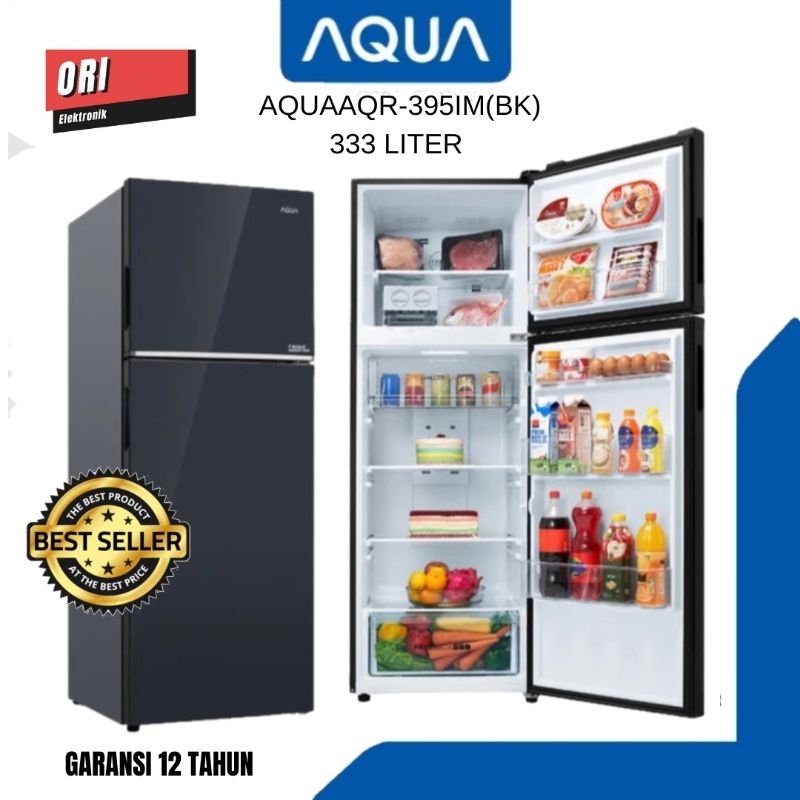 AQUA JAPAN LEMARI ES 2 PINTU 333 LITER AQR-395IM(BK)