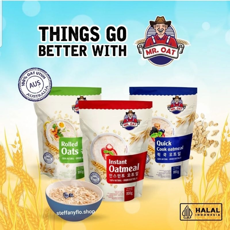 

Oatmeal Rolled Oats 100% Oat Australia Oat Utuh 800gram 100% Natural