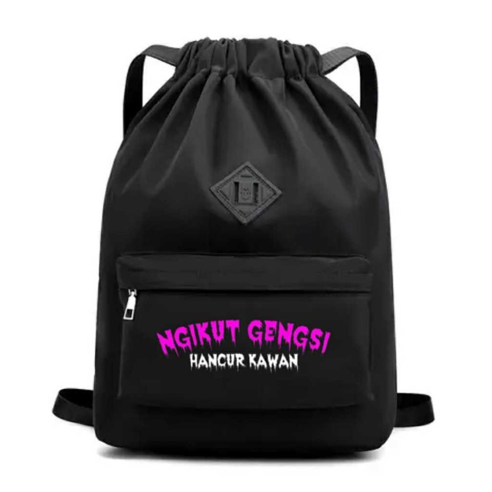 KODE G19D PURAMA  String Bag  Tas Serut Gendong Pria Wanita Model Terbaru Words