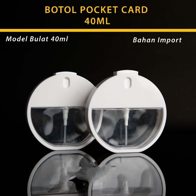 Botol Spray Parfum 40ml Plastik Pocket Card Bulat Sanitizer