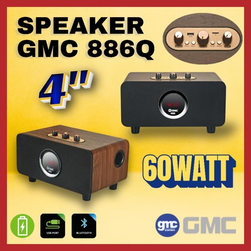 SPEAKER BLUETOOTH GMC 886Q 4 INCH 60 WATT