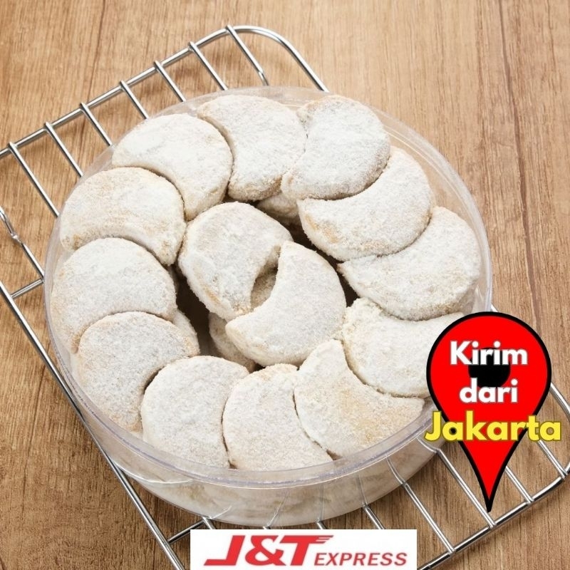 

Kue Kering Putri Salju Lumer Renyah Gurih dan dingin di mulut ukuran toples 350gr / kue bulan sabit