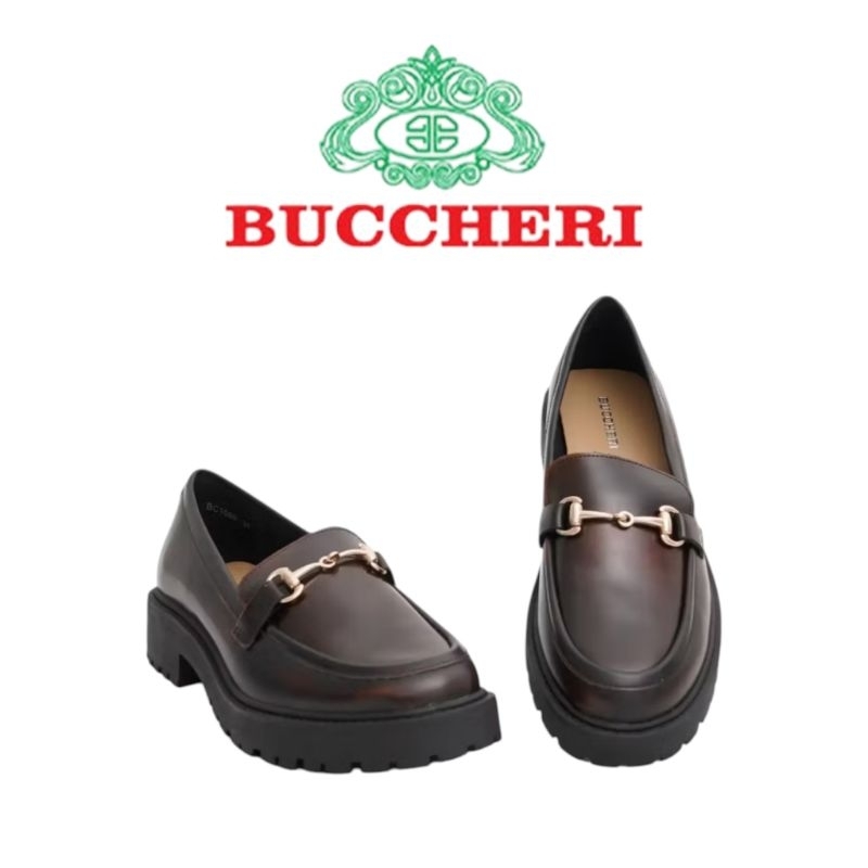 BUCCHERI ARESYA Sepatu Wanita Casual Glosy Full Leather-bc1009-Brown