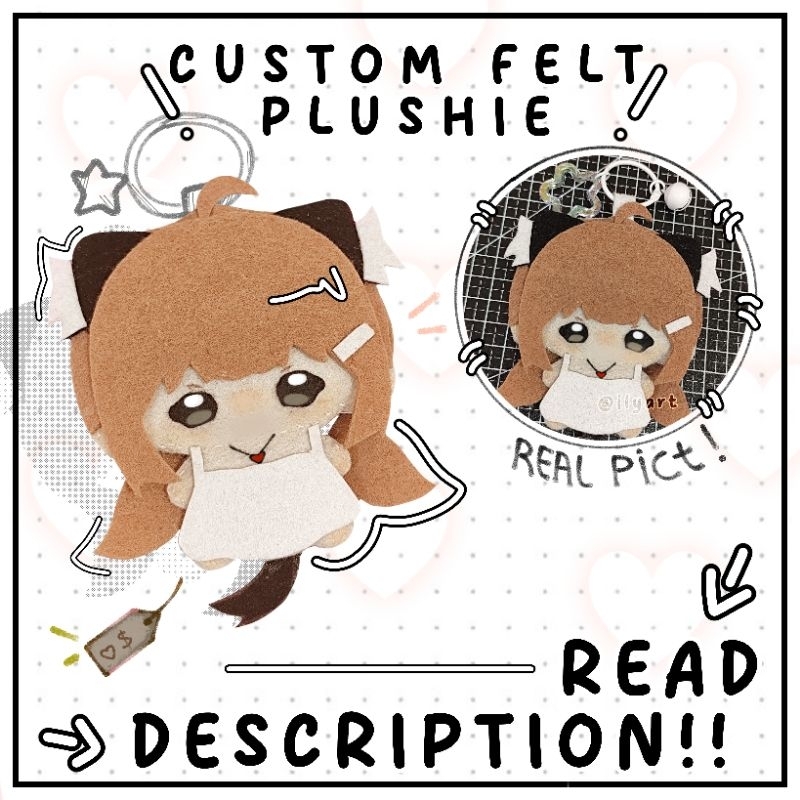 (CLOSE) Custom felt plushie keychain [Handmade]