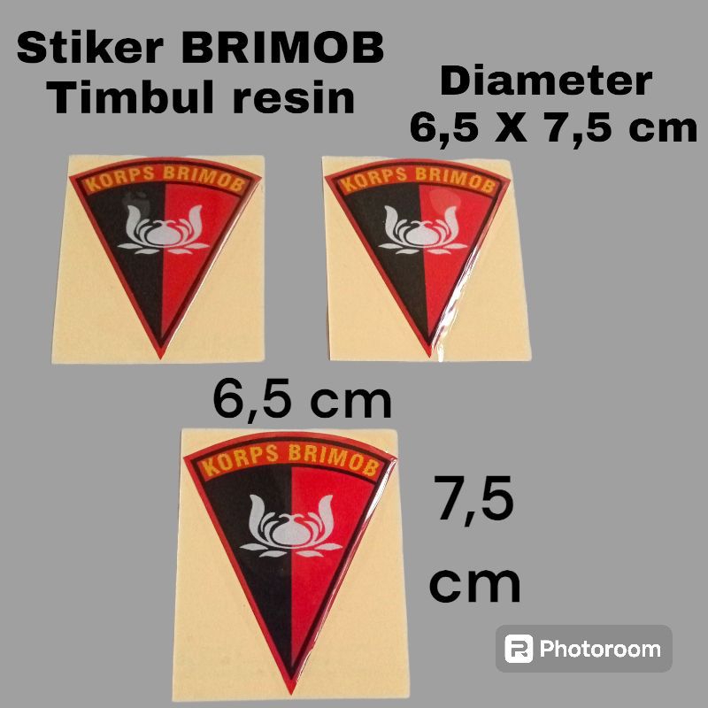 

Stiker logo BRIMOB bahan resin timbul, Sticker brimob timbul