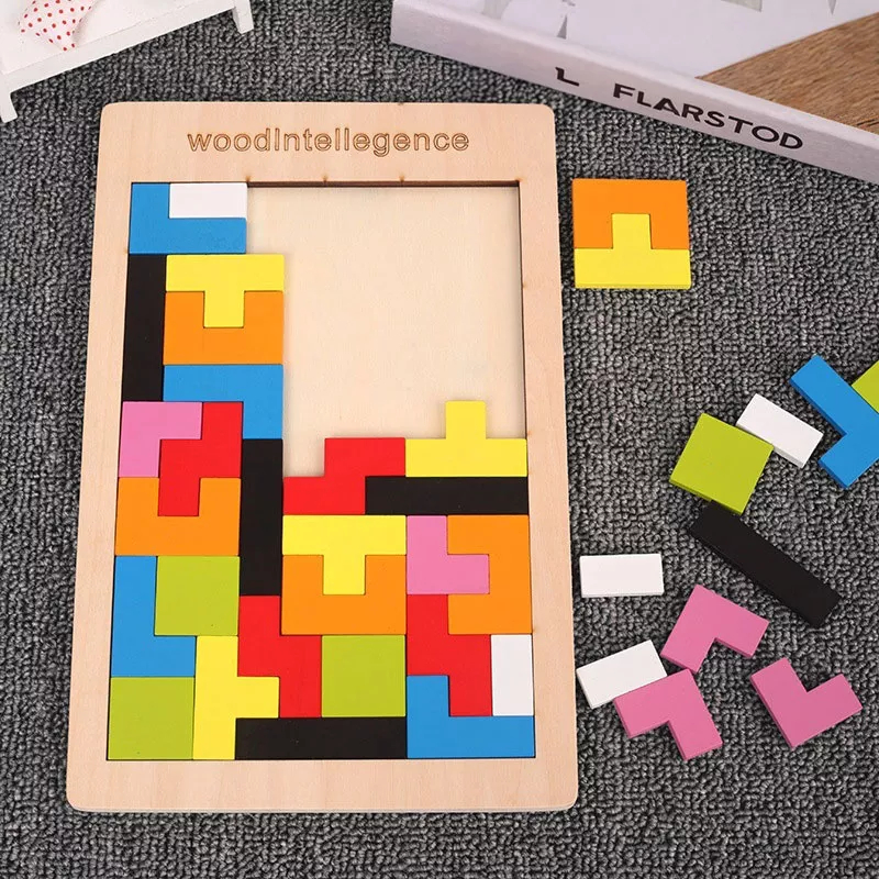 NAFF Mainan Edukasi Tetris - Mainan Tetris Kayu