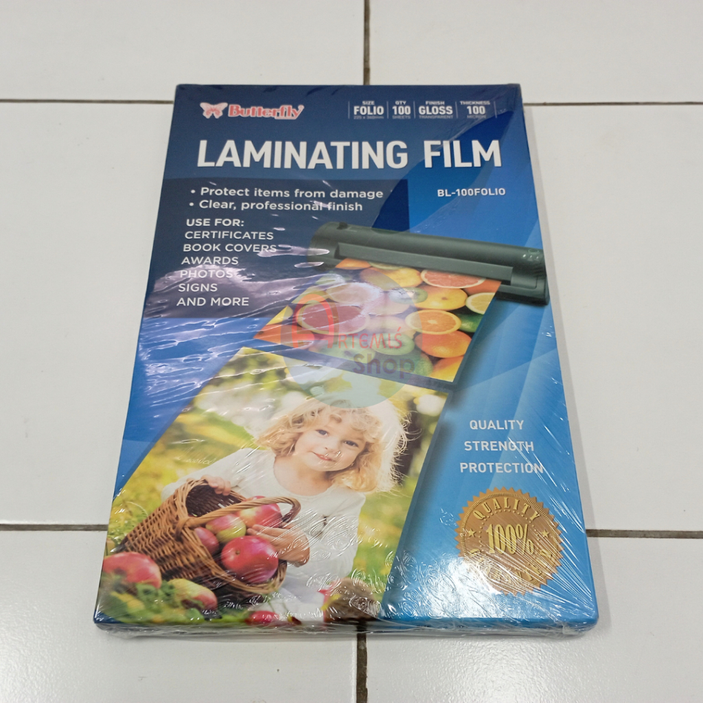 

Plastik Laminating BUTTERFLY F4 Folio Isi 100 Lembar BL-100FOLIO