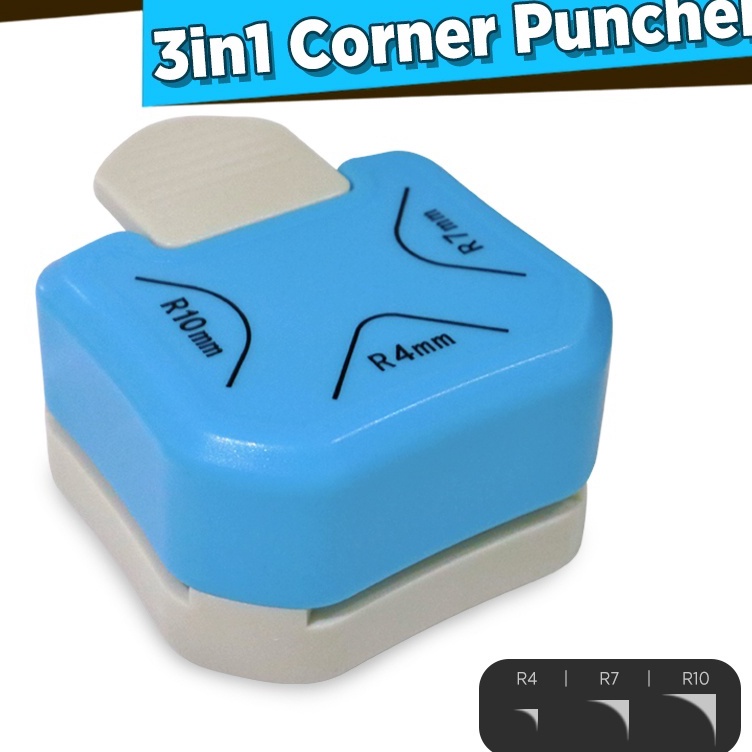 

Product Exclusive 3 IN 1 Corner Puncher Pemotong Sudut Corner Puncher Rounder Pemotong Ujung Kertas Plastik pembolong kertas