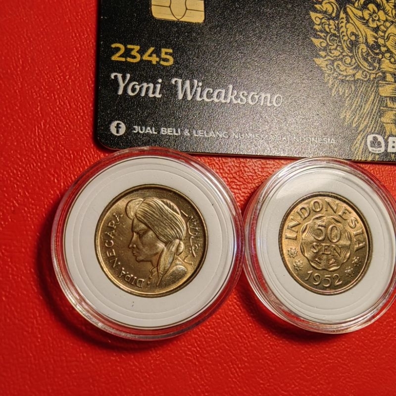 50 sen diponegoro , dipanegara 1952 GRESS kapsul koin