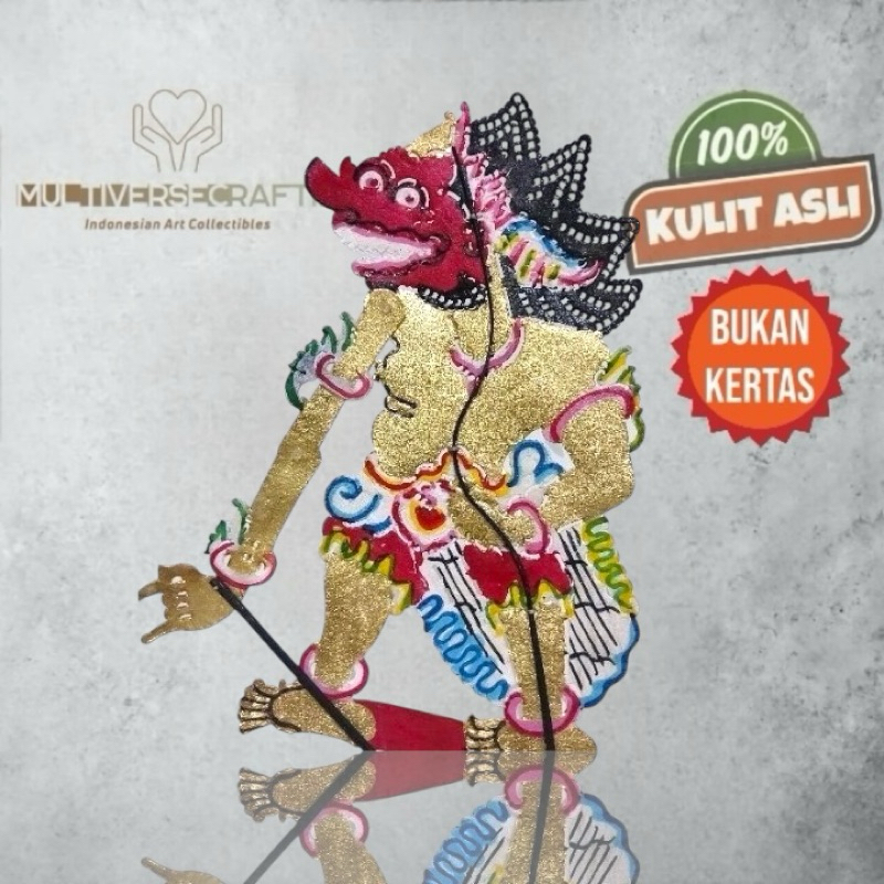 Miniatur Wayang Kulit Mainan Khas Jogja buto amral brabah Bahan Kulit Sapi Asli 30cm