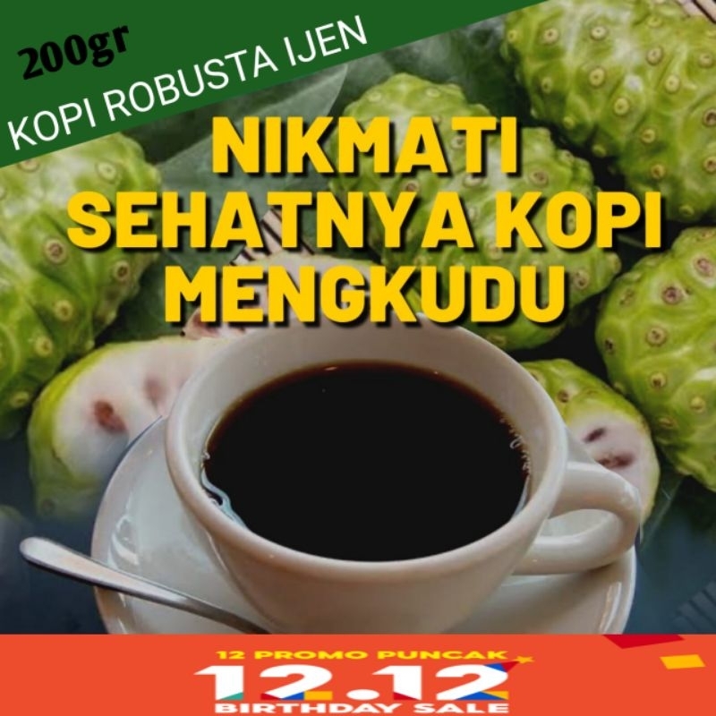 

Kopi Mengkudu 200gr Kopi ROBUSTA Murni mix mengkudu