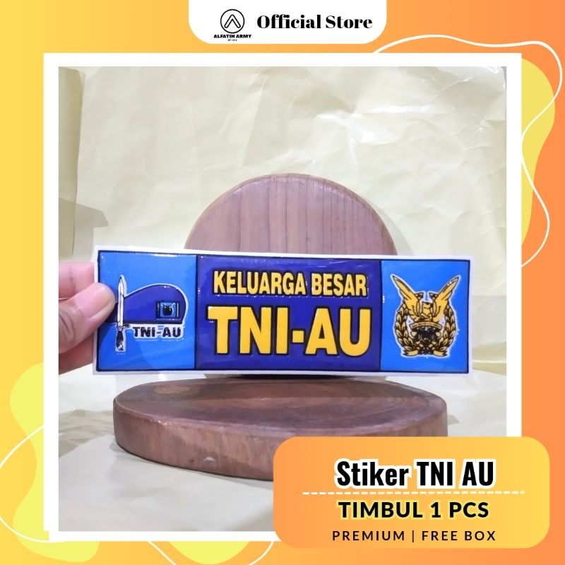 Alfatih Army Stiker Nopol Timbul TNI AU Keluarga Besar plat mobil motor  5x16 cm Original