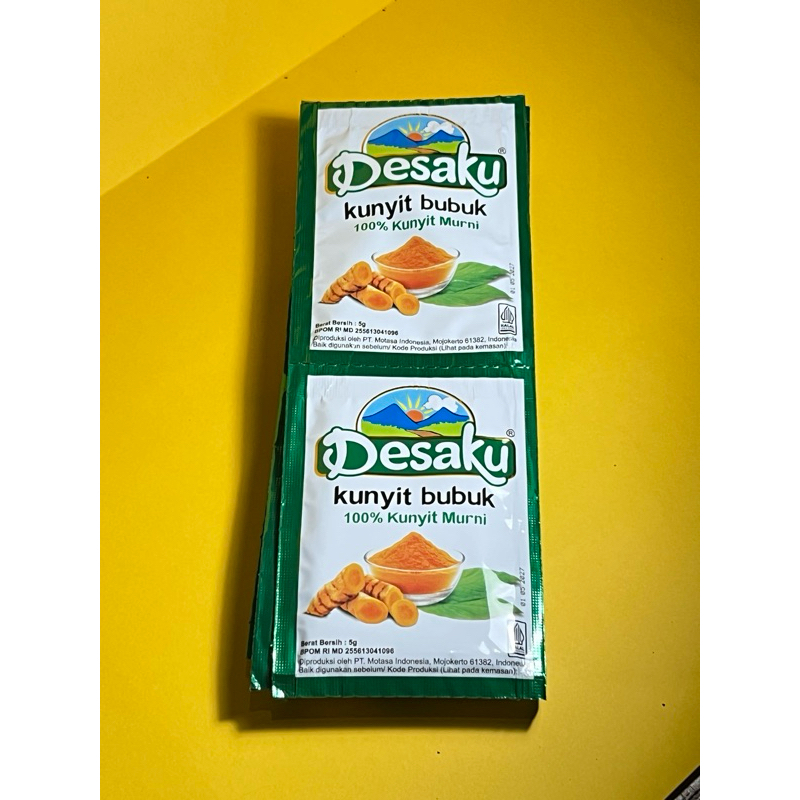 

KUNYIT BUBUK DESAKU 100% KUNIYT MURNI 1 RENTENG (5g x 12 sacset)