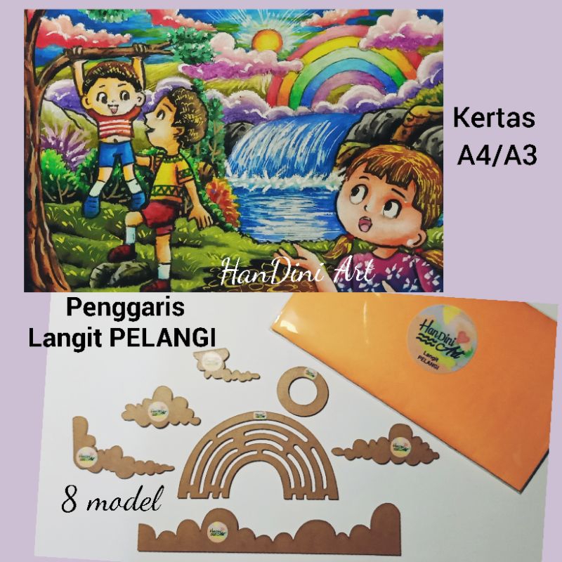 

Penggaris Langit Pelangi HanDini Art Cetakan Akrilik Bening 2mm Peralatan Menggambar