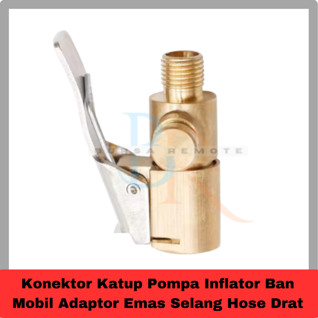 Konektor Katup Pompa Inflator Ban Mobil Adaptor Emas Selang Hose Drat Ukuran 8MM